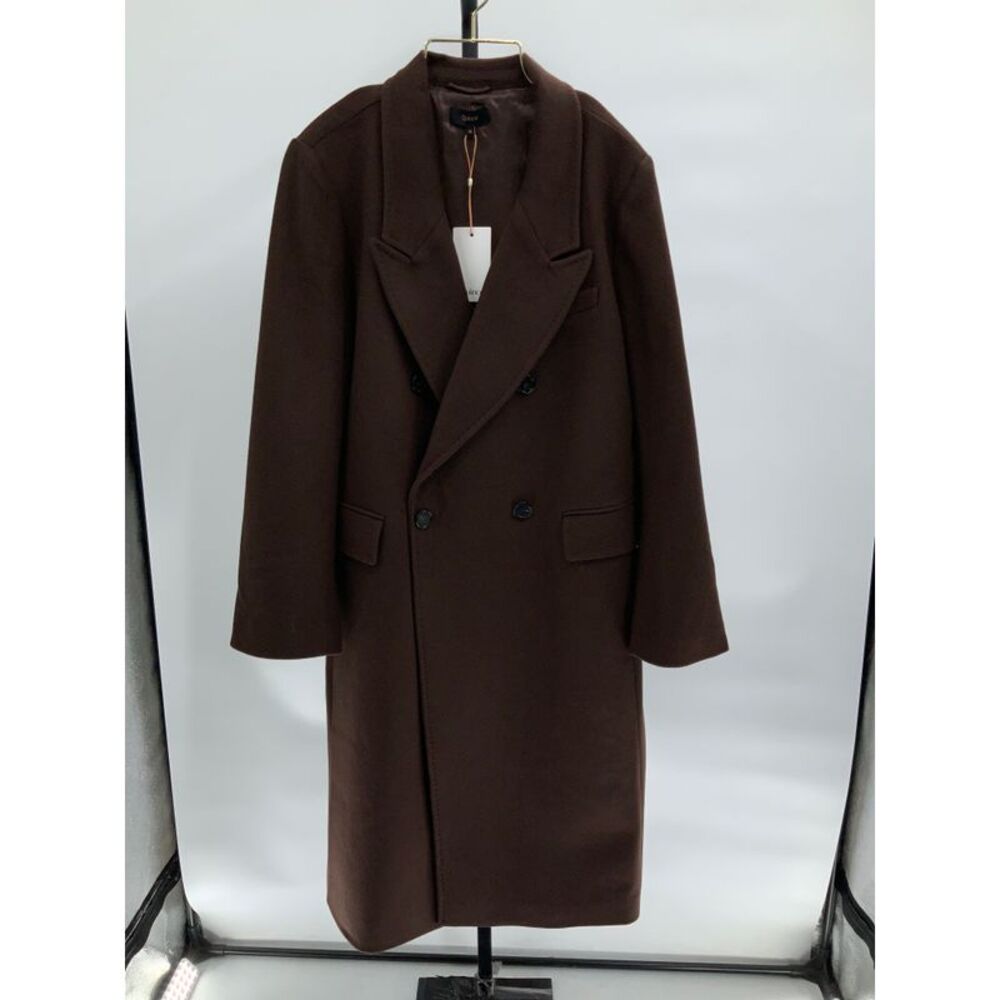Quince Dark Brown Double-Breasted Wool Coat